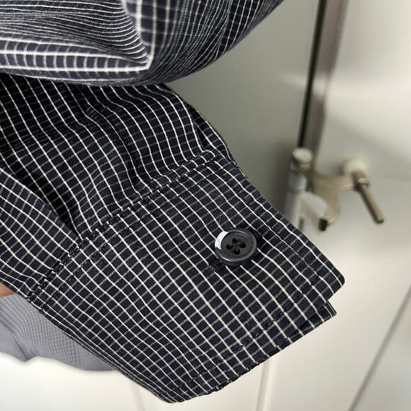 COS Men's Button Front Shirt Size XL Black Long Sleeve Check Cotton - Picture 5 of 9